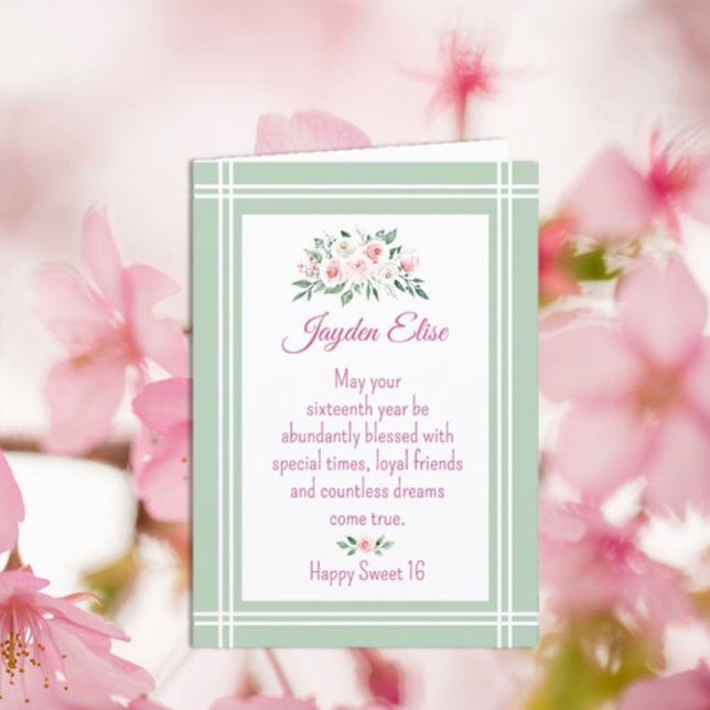 Eleganter Charme. Personalisiert Sweet 16 Geburtst Karte (Von Creator hochgeladen)
