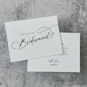 Eleganter Charme wird meine Bridesmaid-Karte sein Einladung