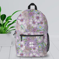 Eleganter Charming Purple Blumen Name und Anfangsb