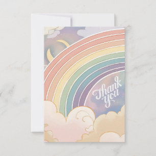 Eleganter Charming Rainbow und Wolken Dankeskarte