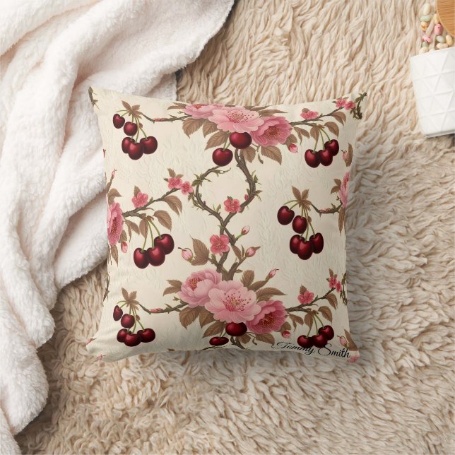 Eleganter Cherry Blossom Throw Kissen - Deko (Decke)