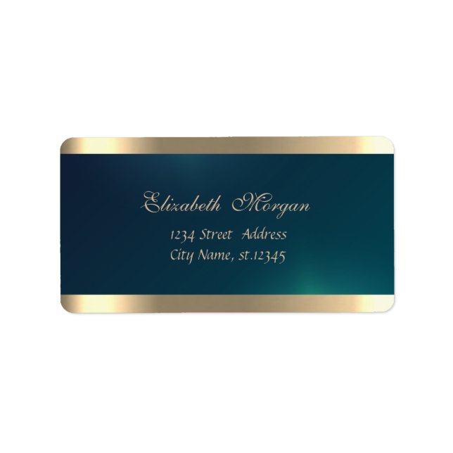 Eleganter Chic Anspruchsvolles, grünes Gold Adressaufkleber (Vorne)