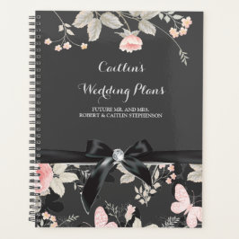 Eleganter Chic Aquarell Floral und Schmetterling Planer