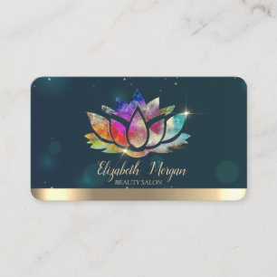 Eleganter Chic Beruflich Colorful Lotus Visitenkarte