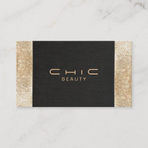 Eleganter Chic Black Imitate Goldene Sequin Beauty Visitenkarte
