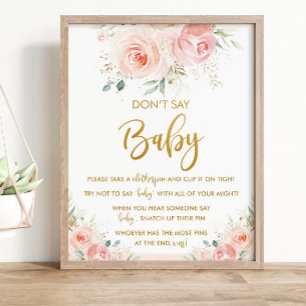 Eleganter Chic Blush Pink Blues Blues Don't Say Ba Poster