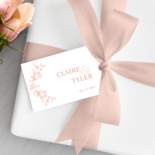 Eleganter Chic Blush Pink, Peach und White Wedding Geschenkanhänger
