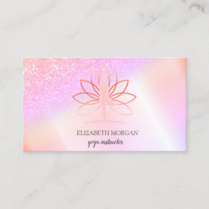 Eleganter Chic Bokeh Frauen Silhouette Lotus Visitenkarte