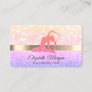 Eleganter Chic Bokeh Glitter Yoga Mädchen Visitenkarte