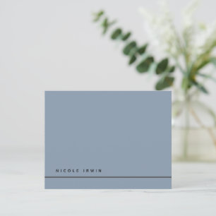 Eleganter Chic Border Dusty Blue Modern Stationery Mitteilungskarte