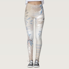 Eleganter Chic Botanical Bird Leggings