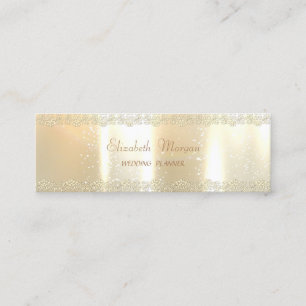 Eleganter Chic Charmant, Unechter Gold, Goldene Sp Mini Visitenkarte
