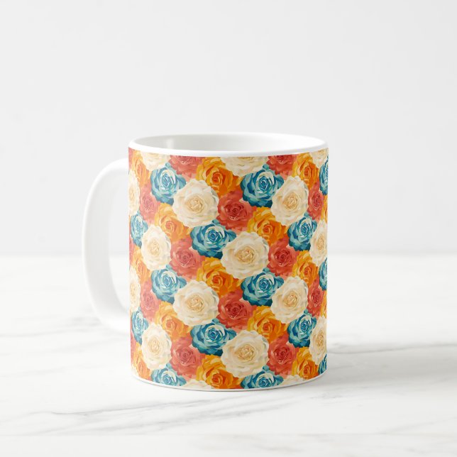 Eleganter Chic Colorful Stilvoll Moderne Rose Kaffeetasse (Vorderseite Links)