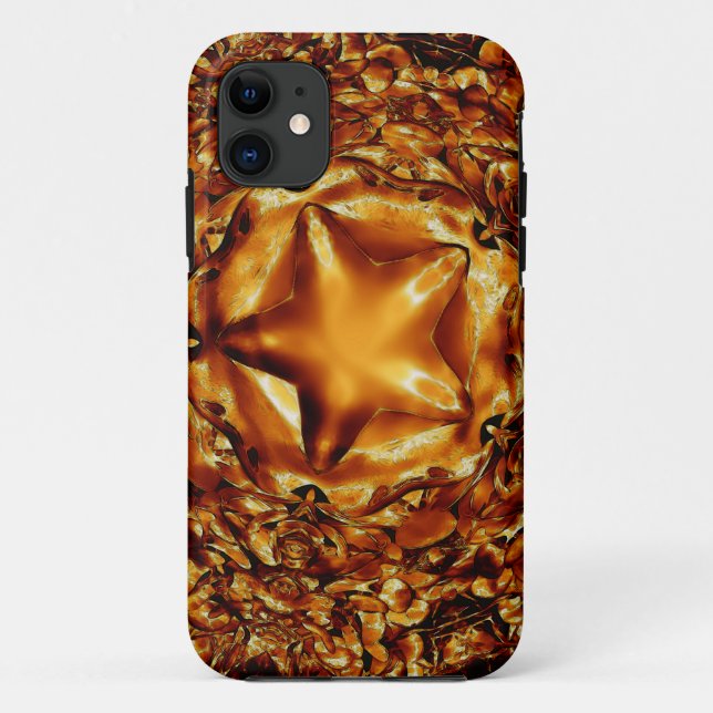 Eleganter Chic Copper Gold Weihnachtsstar Case-Mate iPhone Hülle (Rückseite)