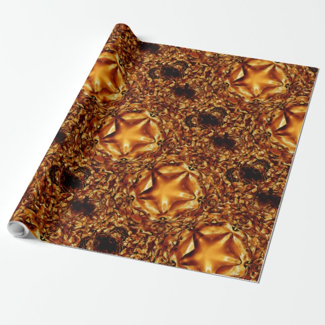Eleganter Chic Copper Gold Weihnachtsstar Geschenkpapier (Ungerollt)