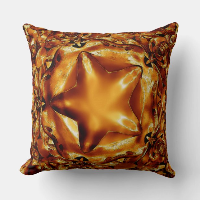 Eleganter Chic Copper Gold Weihnachtsstar Kissen (Vorderseite)