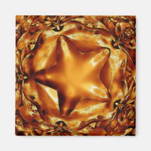 Eleganter Chic Copper Gold Weihnachtsstar Magnet