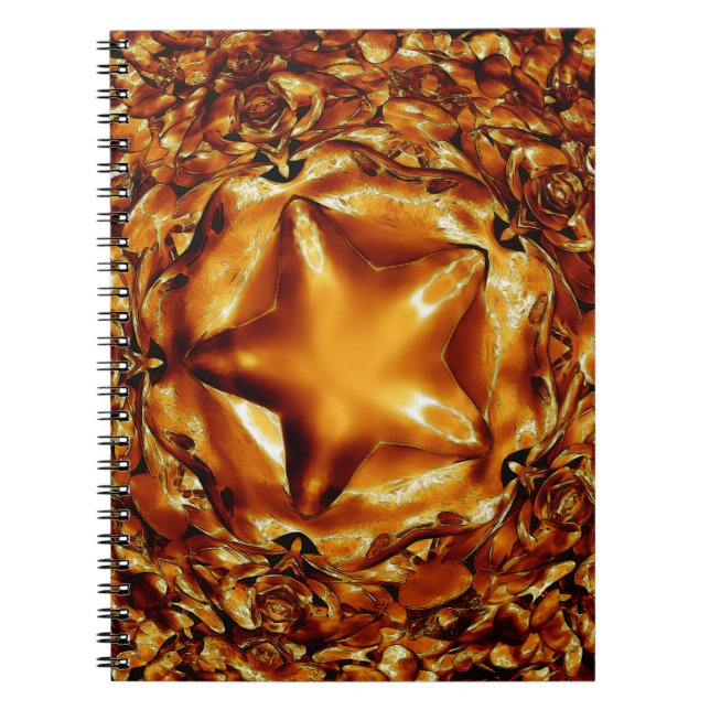 Eleganter Chic Copper Gold Weihnachtsstar Notizblock (Vorderseite)