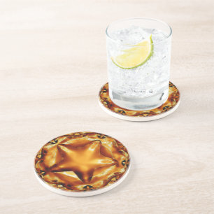 Eleganter Chic Copper Gold Weihnachtsstar Sandstein Untersetzer