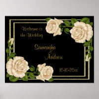 Eleganter Chic Corner Ivory Rose Bouquets Wedding