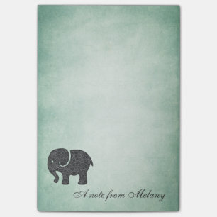 Eleganter Chic-Dame-Elefant Vintage Post-it Klebezettel