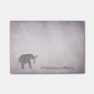 Eleganter Chic-Dame-Elefant Vintage Post-it Klebezettel