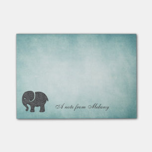 Eleganter Chic-Dame-Elefant Vintage Post-it Klebezettel