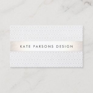 Eleganter Chic Designer Silver Striping Muster Visitenkarte