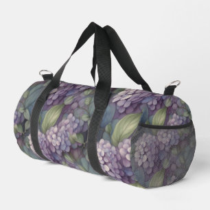 Eleganter, chic dusty lila boho Aquarellblume Duffle Bag