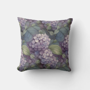 Eleganter, chic dusty lila boho Aquarellblume Kissen