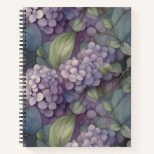 Eleganter, chic dusty lila boho Aquarellblume Notizbuch