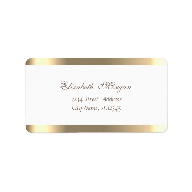Eleganter Chic einfach, weiß, gestreift Adressaufkleber (Vorne)