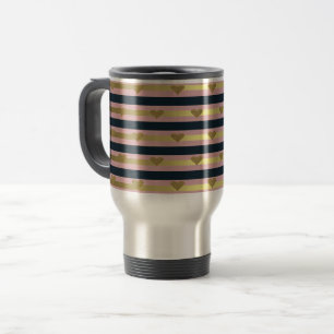 Eleganter Chic  Falsche Gold Glitzernde Herzen Auf Reisebecher