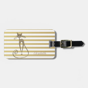 Eleganter Chic Falscher Gold Glitzernder Katze Au Gepäckanhänger