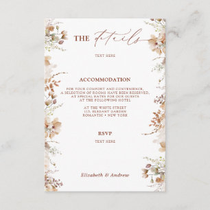Eleganter Chic Floral Wedding Details QR Code Begleitkarte
