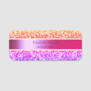 Eleganter Chic Glitter ,Streifen, Perlen Namensschild