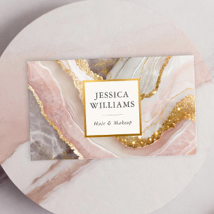 Eleganter Chic Gold Glitzer Marble Moderne Visitenkarte