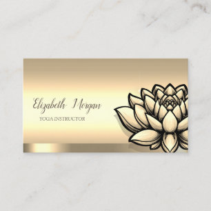 Eleganter Chic Gold Lotus Blume Yoga Instructor Visitenkarte