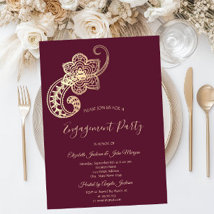 Eleganter Chic Gold Paisley  Einladung