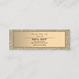 Eleganter Chic Golden Foil Glittery Glam Discount Mini Visitenkarte