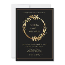 Eleganter Chic Golden Foliage Black Wedding