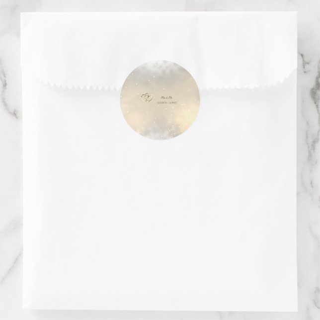 Eleganter Chic Goldherzen Runder Aufkleber (Tasche)