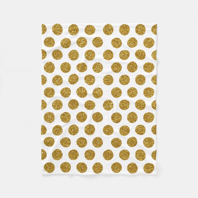 Eleganter Chic-Goldpolka-Punkt-Glitzer-Foto-Druck Fleecedecke (Vorderseite)