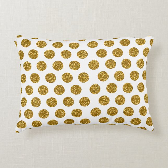 Eleganter Chic-Goldpolka-Punkt-Glitzer-Foto-Druck Zierkissen (Vorderseite)