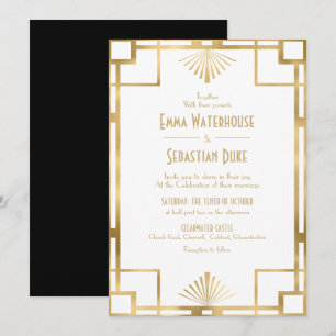 Eleganter Chic Great Gatsby Art Deco Einladung