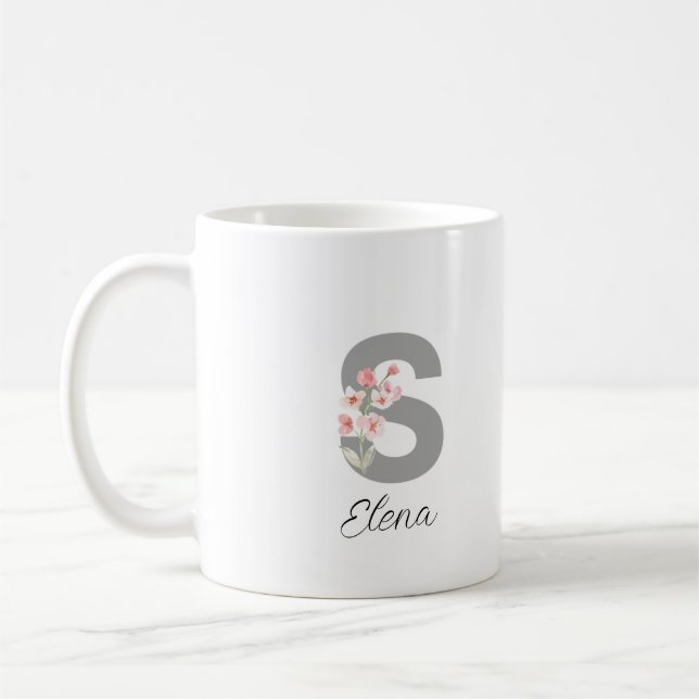 Eleganter Chic Individuelle Name Kaffeetasse (Links)
