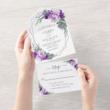 Eleganter Chic Lila & Silver Floral Wedding