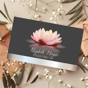 Eleganter Chic Lotus Silberstreifen Yoga-Inderin Visitenkarte
