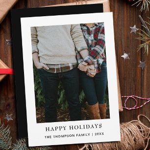 Eleganter Chic Minimalistischer Single Foto Weihna Feiertagskarte