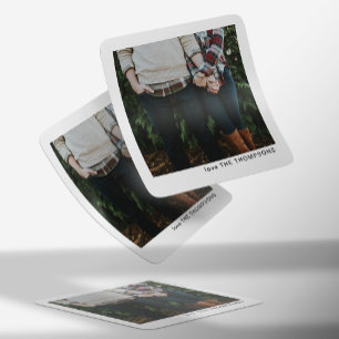 Eleganter Chic Minimalistischer Single Foto Weihna Quadratischer Aufkleber